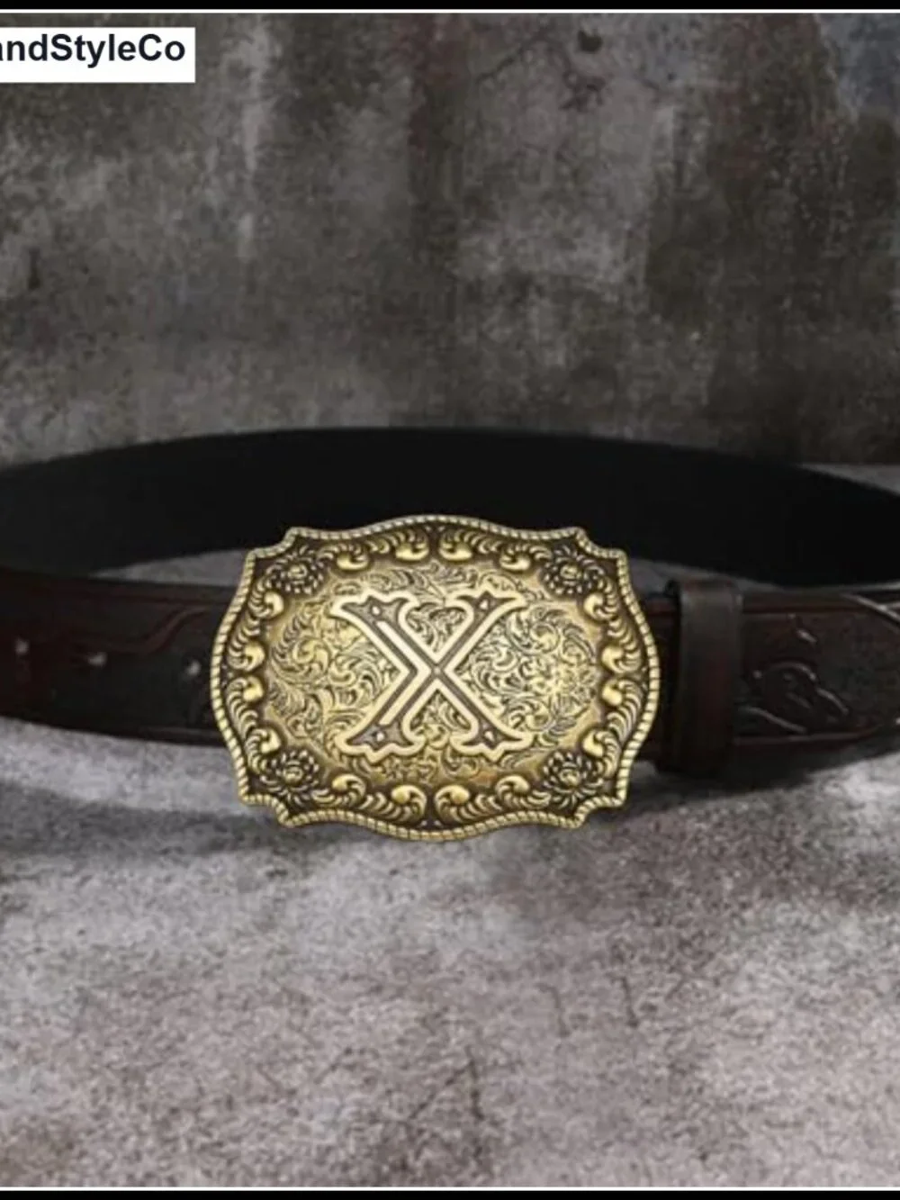 Western Belt Buckle Initial Zinc Alloy Cowboy Snap on Belts
